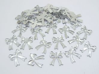 chaton laço 20x25mm cristal prata 50 unidades