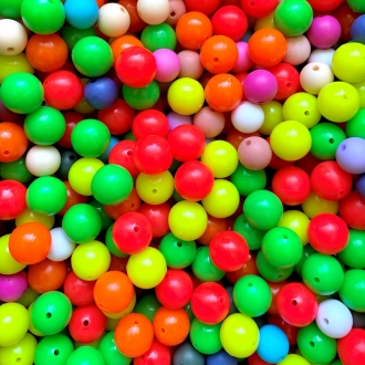 mix miçanga bola colorida com furo 12mm e 14mm 30 unidades