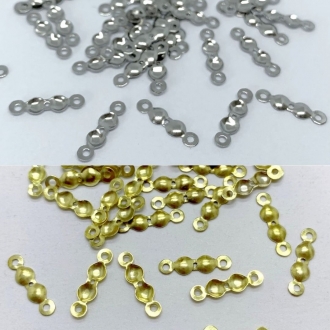 terminal tips sem hastes dourado ou prata 4mm furo 1,5mm 100 unidades