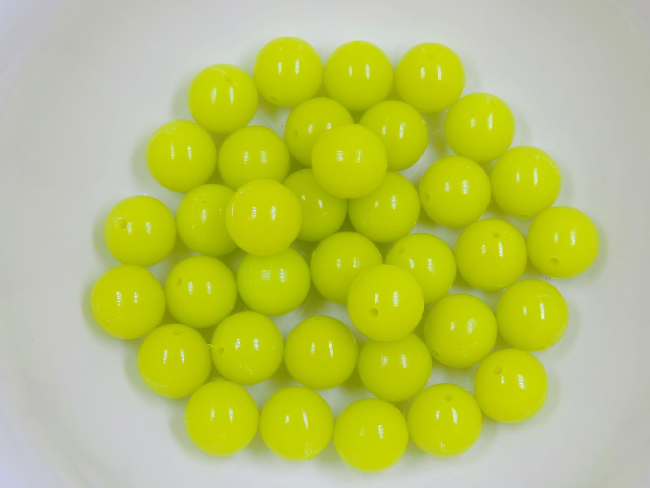 miçanga bola com furo 14mm neon fluorescente 50 unidades