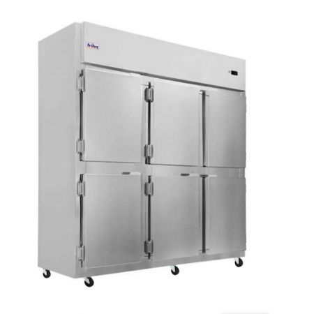 Geladeira/Refrigerador Comercial com 6 Portas Inox Escovado e Rozio Frilux