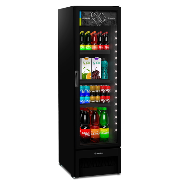Refrigerador Expositor Slim VB28RH 324 Litros All Black Metalfrio