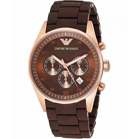 Relógio Emporio Armani  em Aço Inoxidável Silicone Marrom AR5890