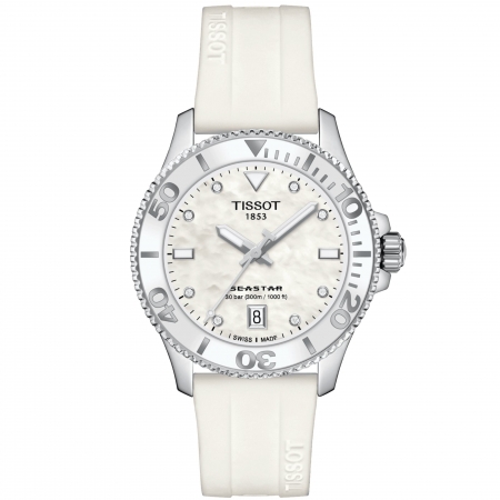 Relógio Tissot Seastar 1000 Lady Madrepérola Branco T120.210.17.116.00 36 mm