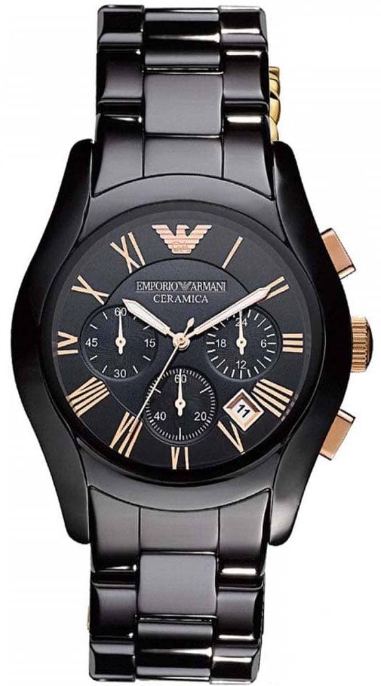 Relógio Emporio Armani Cerâmica AR1410 Chronograph Black Dial