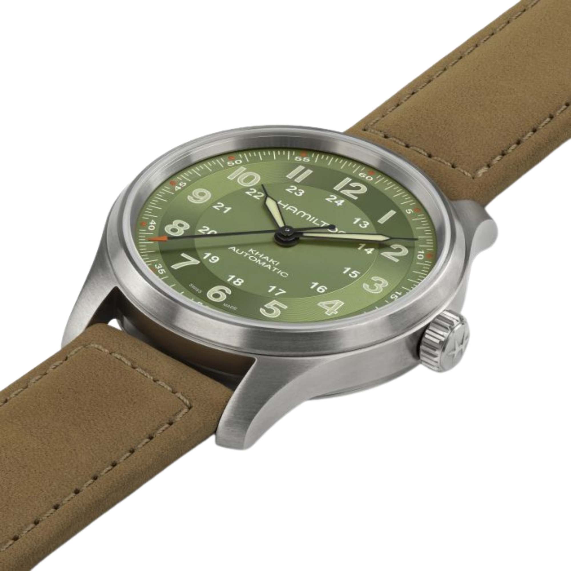 Relógio Hamilton Khaki Field Automático Titânio Verde H70545560