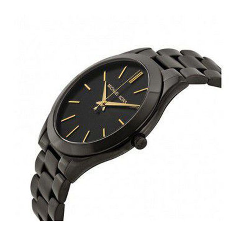 Relógio Michael Kors Mk3221 Slim Preto Dourado
