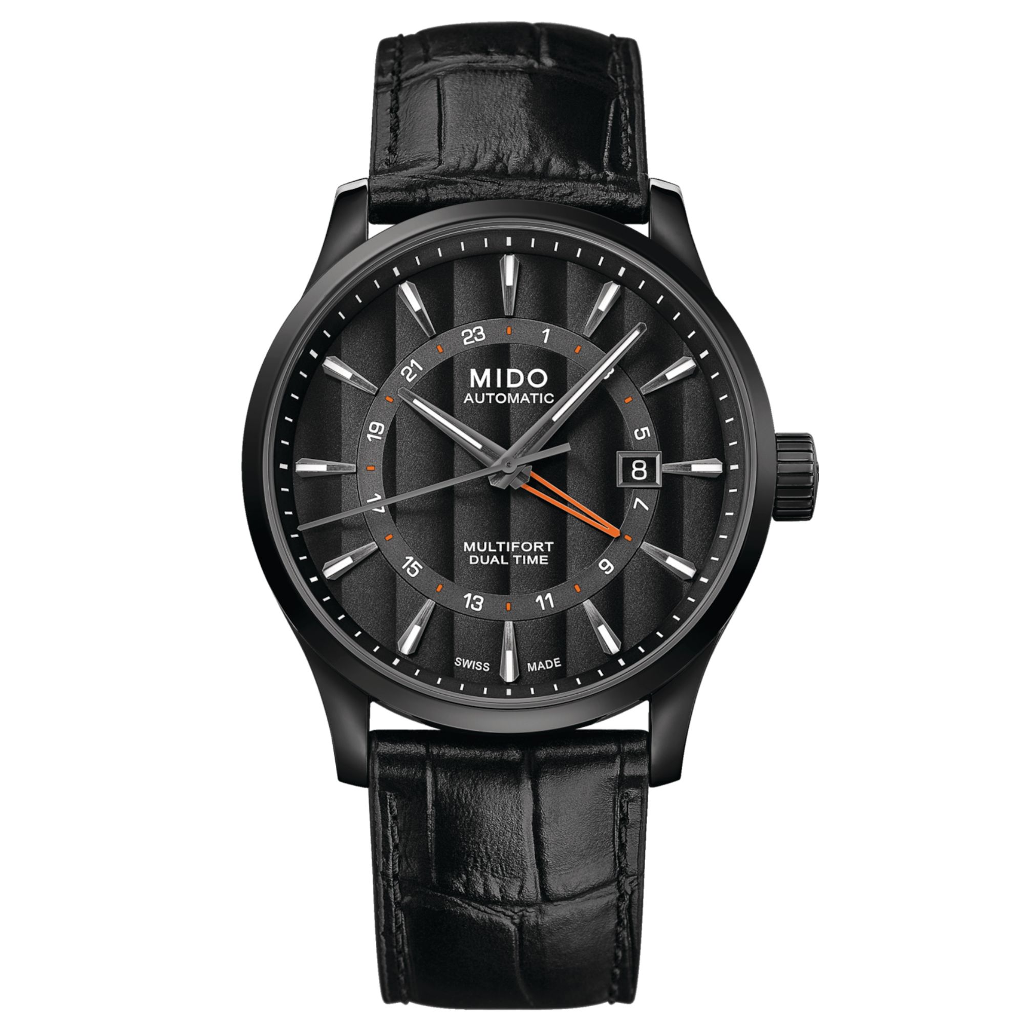 Relógio Mido Multifort Gmt Dual Time Automatico Preto M038.429.36.051.00