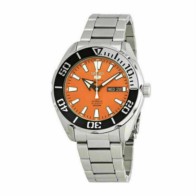 Relógio Seiko 5 Sports Automatic Orange Dial SRPC55