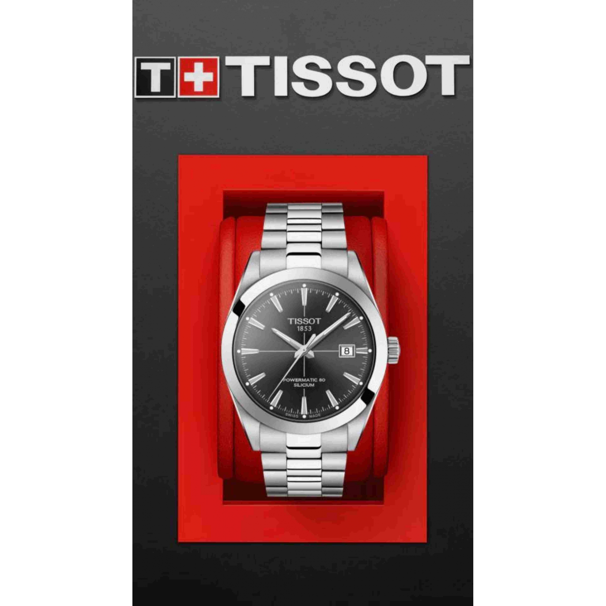 Relógio Tissot Gentleman Powermatic 80 Silicium Antracite T127.407.11.061.01