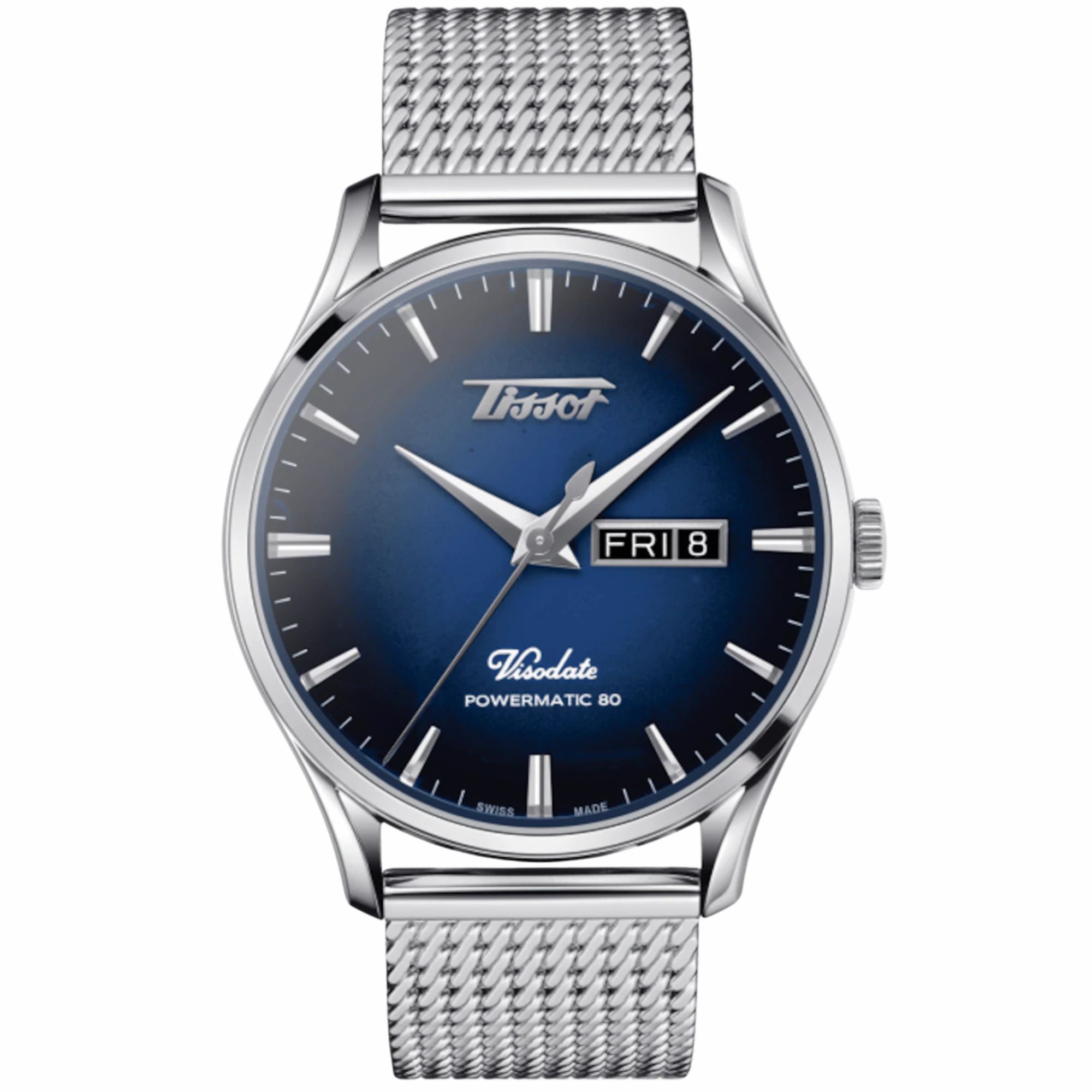 Relógio Tissot Heritage Visodate Powermatic 80 Graduado Azul e Preto T118.430.11.041.00