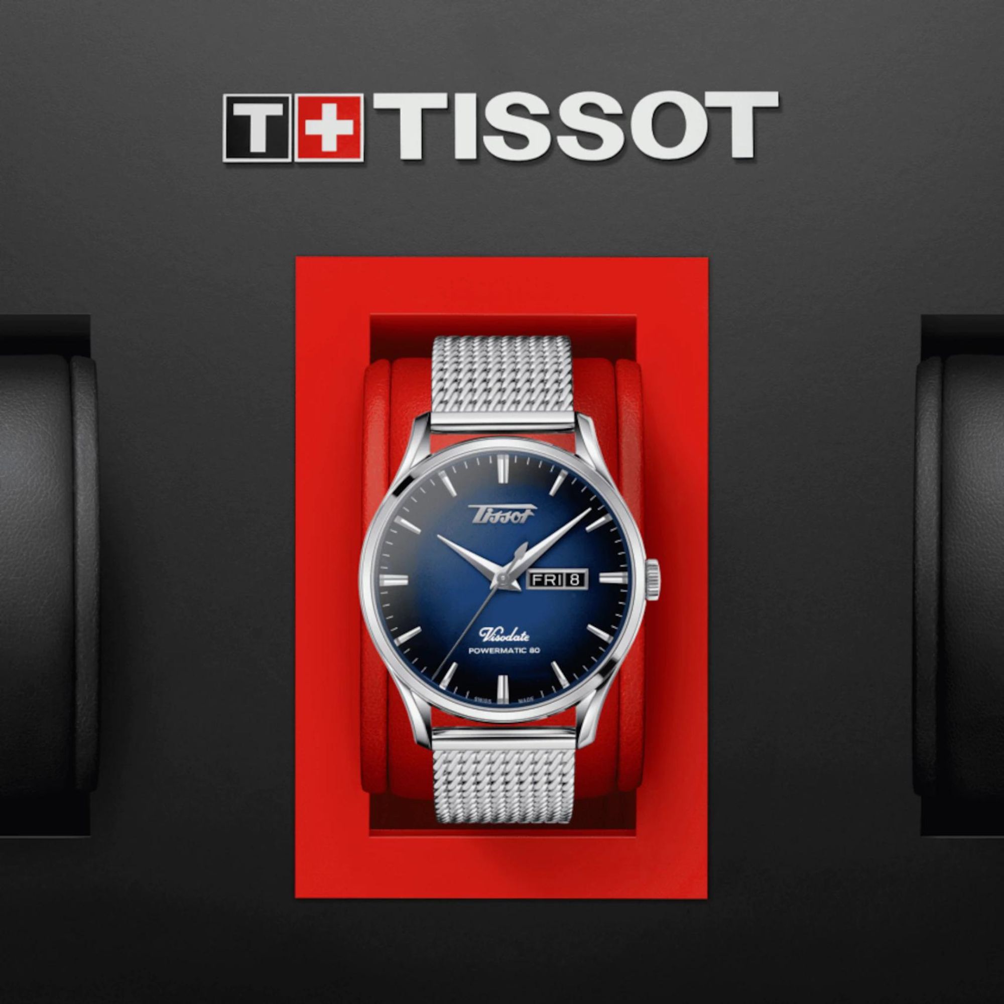 Relógio Tissot Heritage Visodate Powermatic 80 Graduado Azul e Preto T118.430.11.041.00
