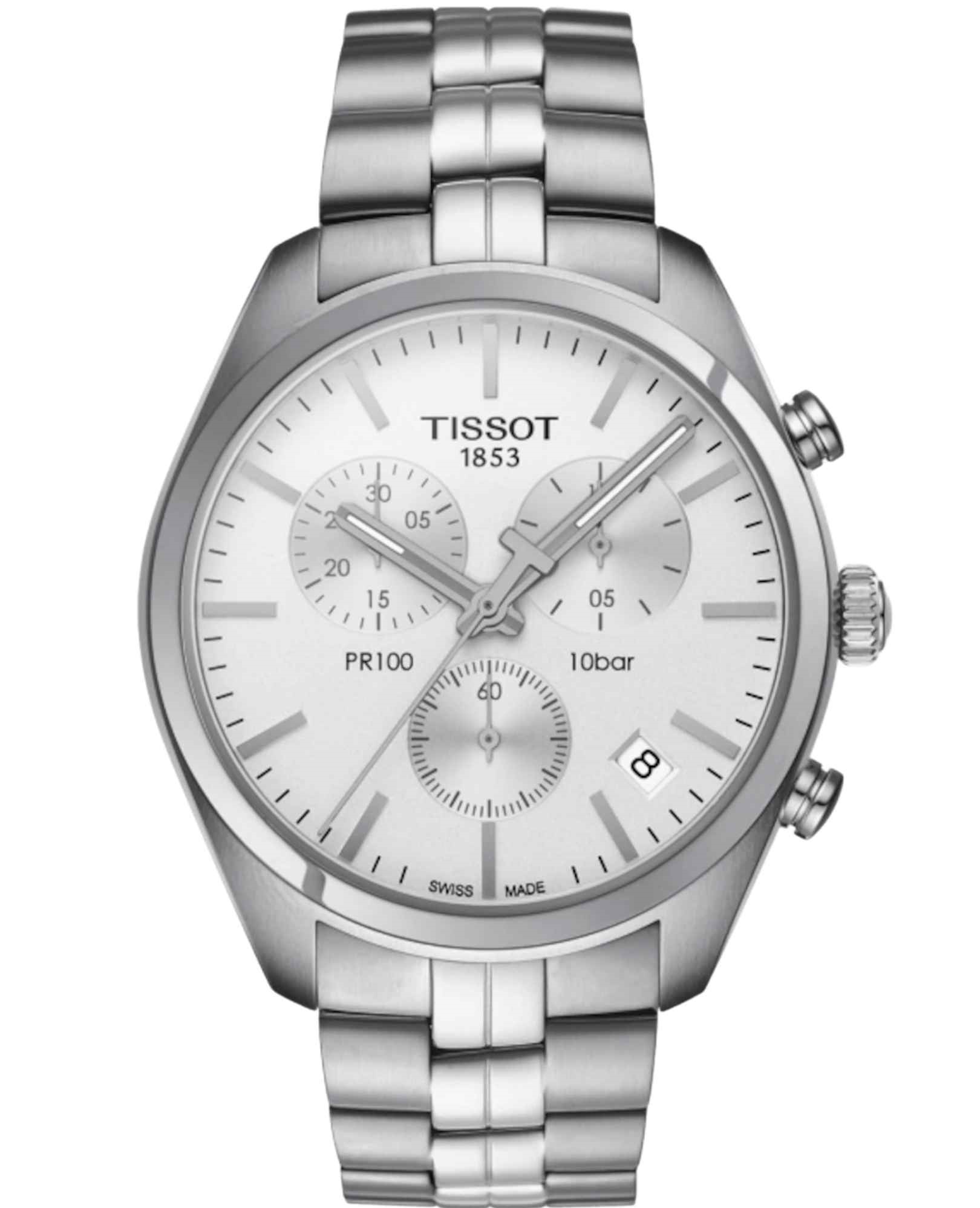 Relógio Tissot  PR 100 Cronógrafo Branco  T1014171103100