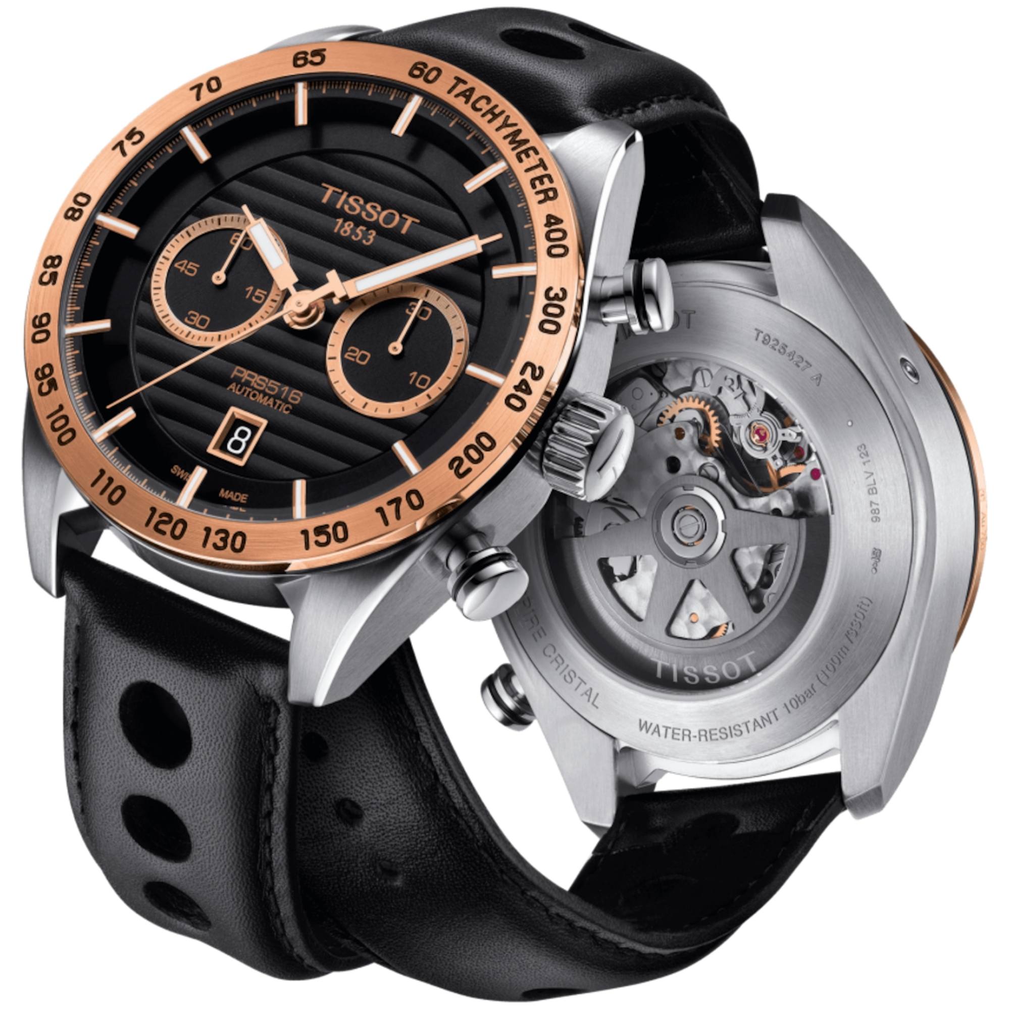 Relógio Tissot PRS 516 Automático Ouro 18K Valjoux T925.427.46.051.01