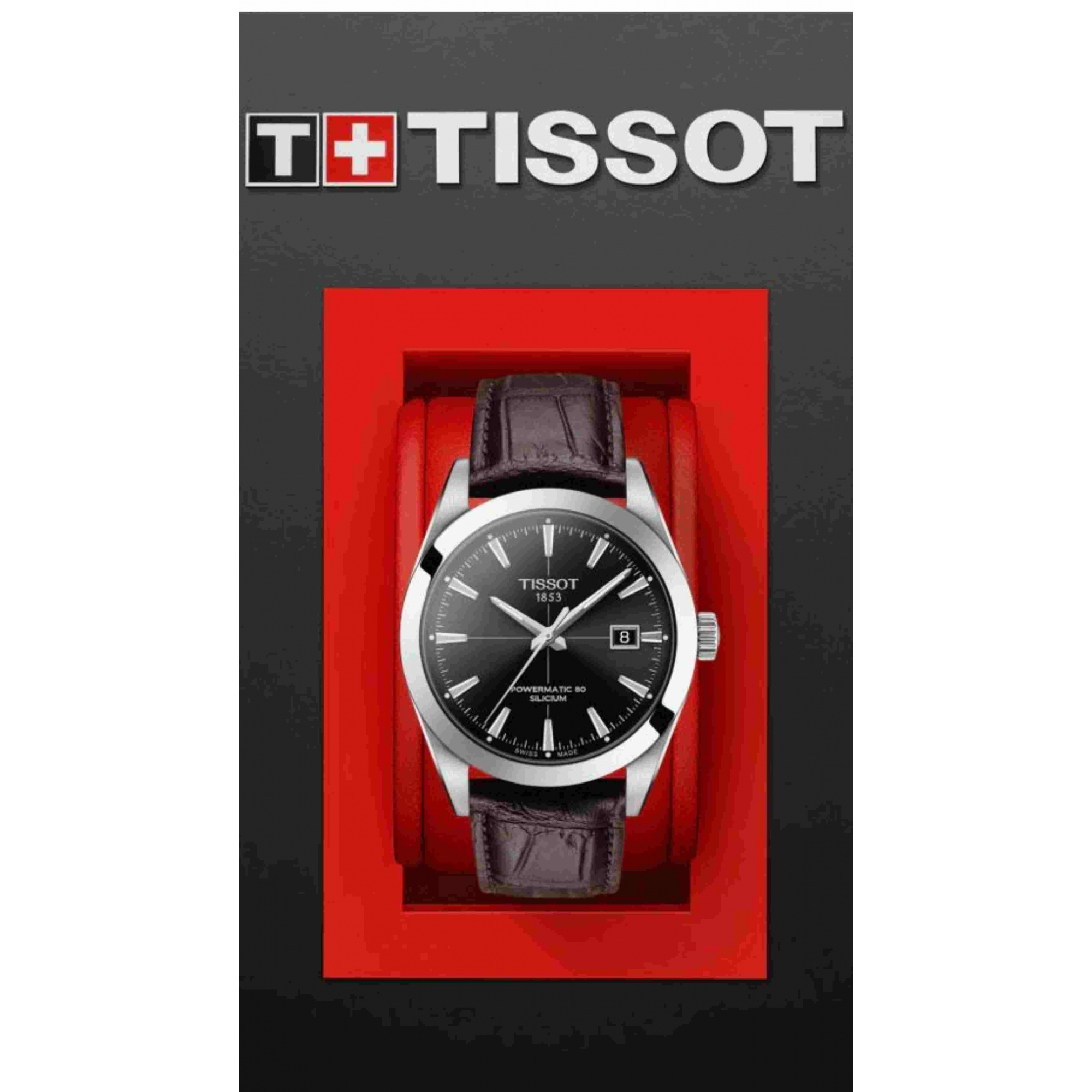 Relógio Tissot T-Classic Gentleman Powermatic 80 Silicium Preto T127.407.16.051.01