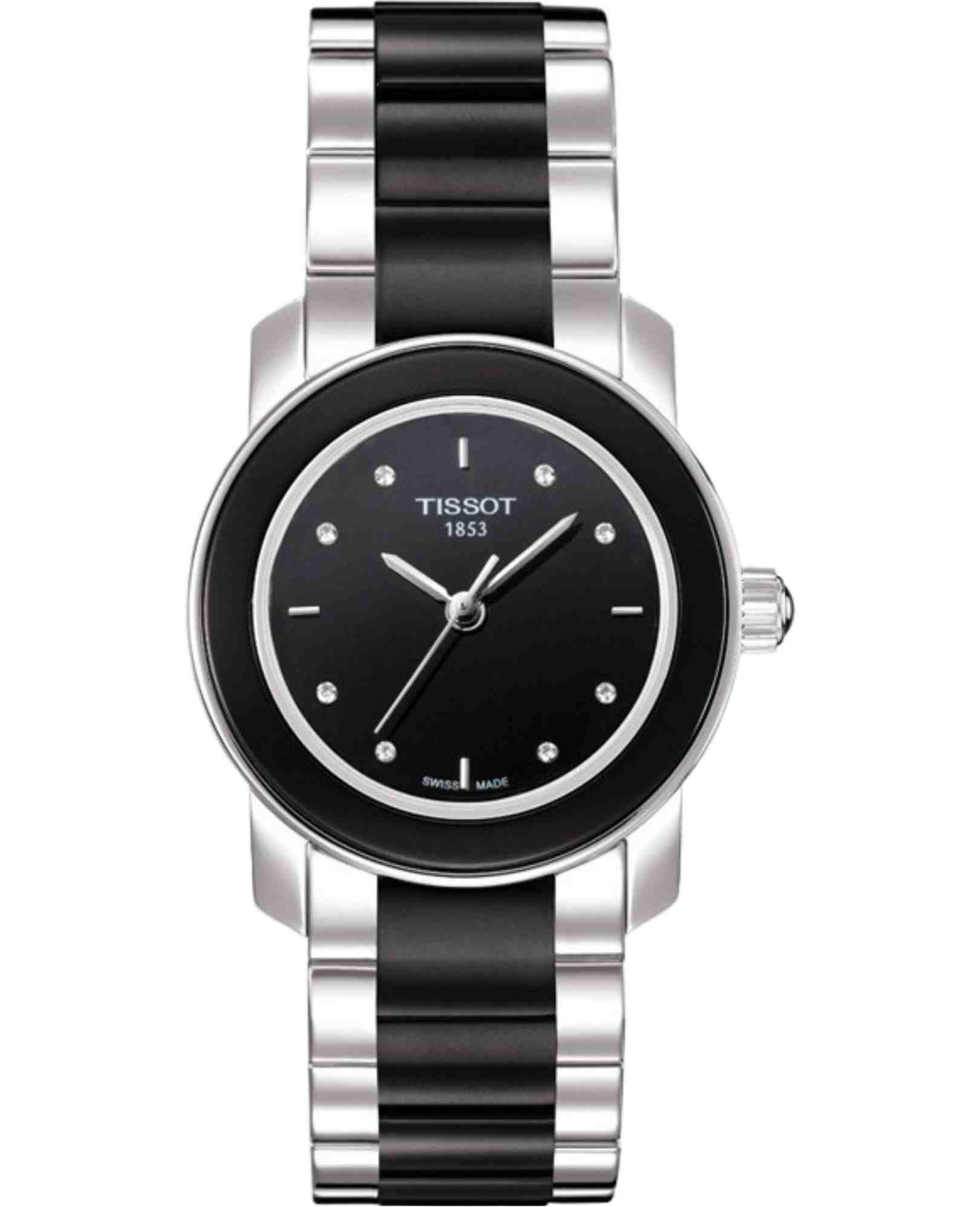 Relógio Tissot T-Trend de Cerâmica Preta com Diamante T064.210.22.056.00