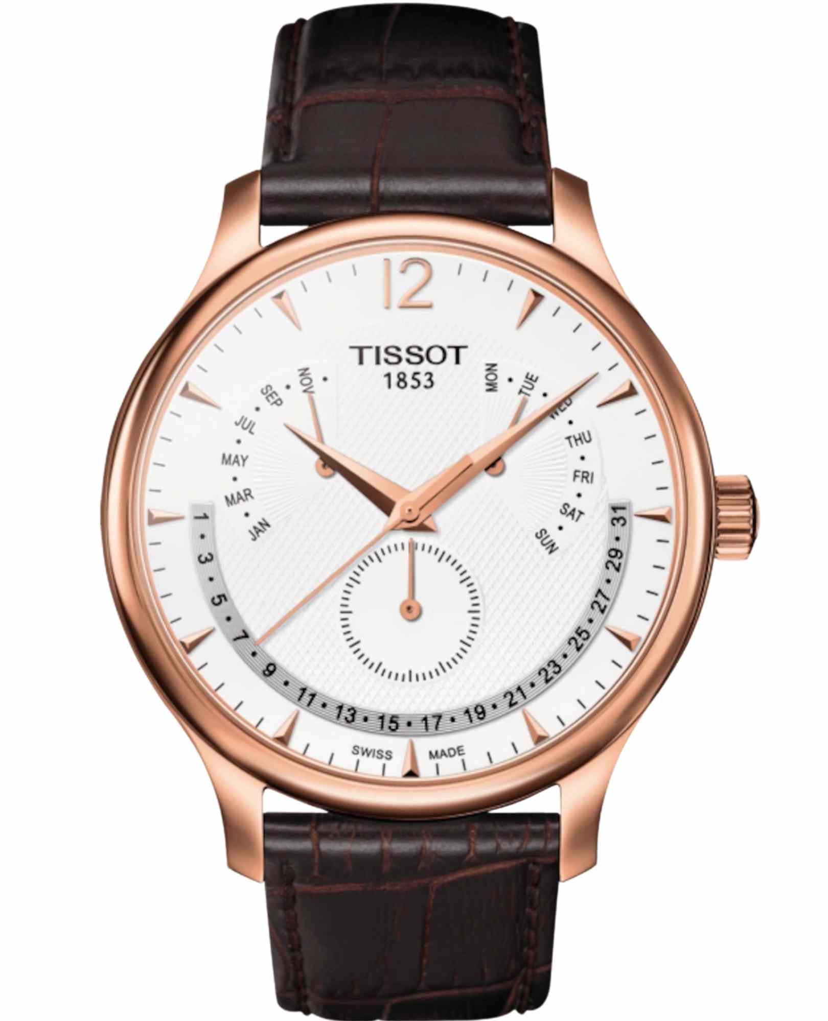 Relógio Tissot Tradition Perpetual Calendar Ouro Rosa T063.637.36.037.00