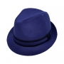 Chapéu Fedora Bicolor Aba Curta Azul