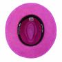 Chapéu Amapola Panamá Rosa Pink com Fita Preta Aba 8cm