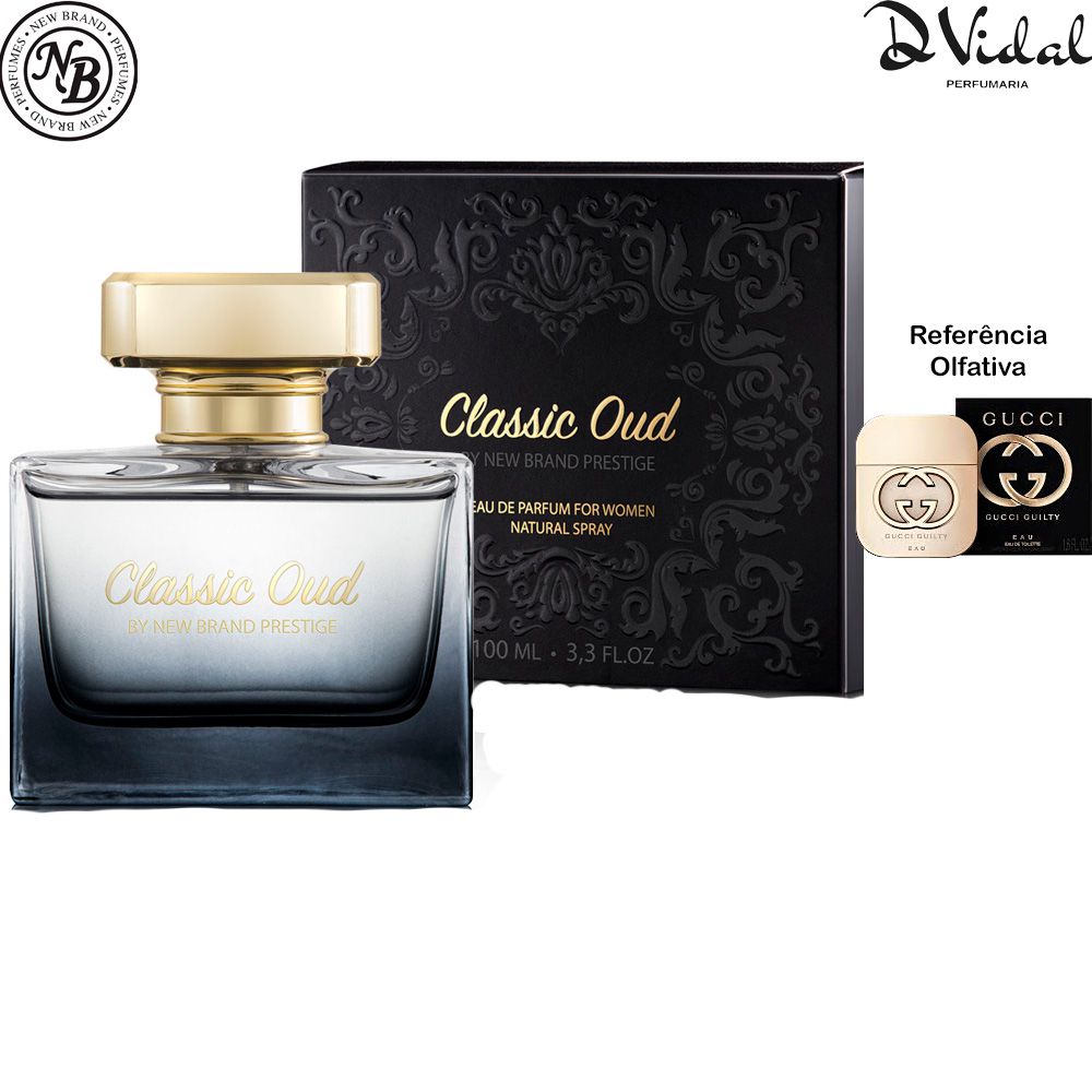 Classic Oud - Eau de Parfum New Brand Prestige - Perfume Feminino -100ml
