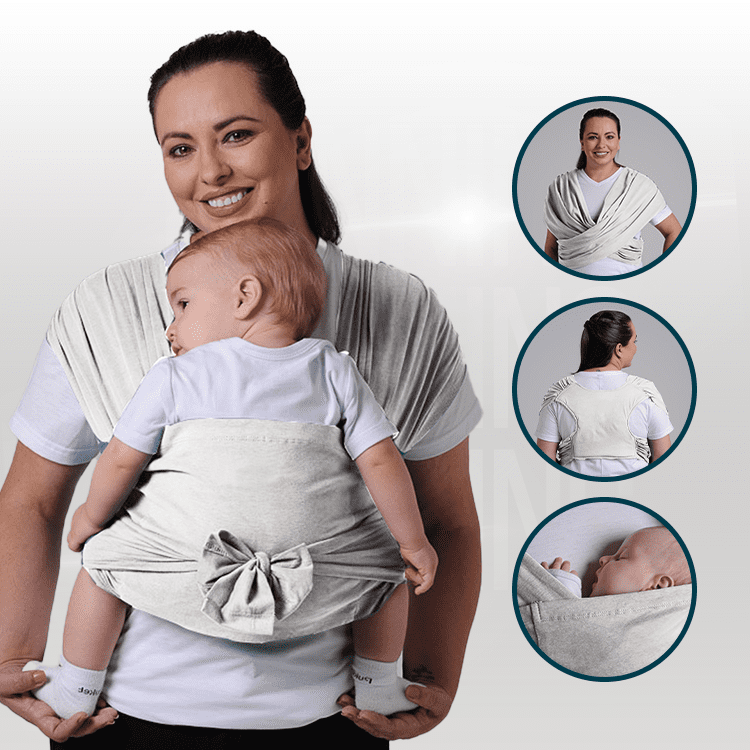 Sling Fácil de Vestir Carregador de Bebê Ergonômico, Vanilla
