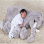 Elefante Gigante Segura Bebê - Cinza