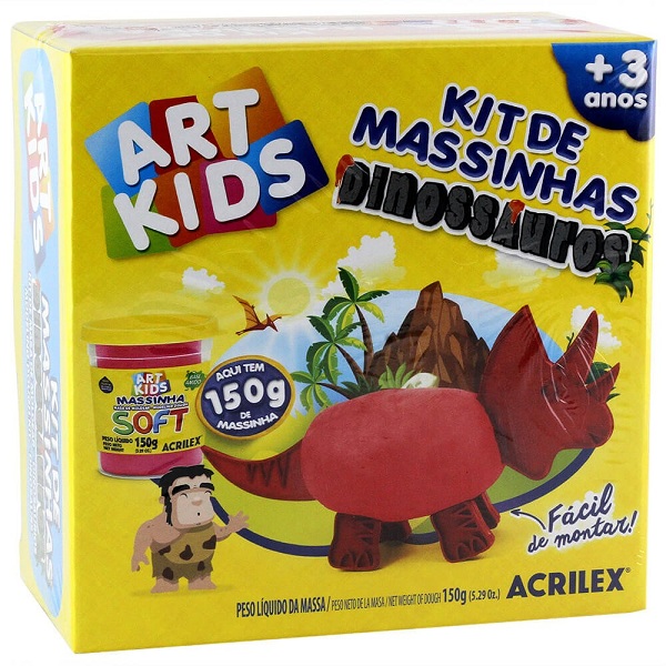 Kit Massinhas Art Kids - Acrilex Ref: 40052 - Dinossauro