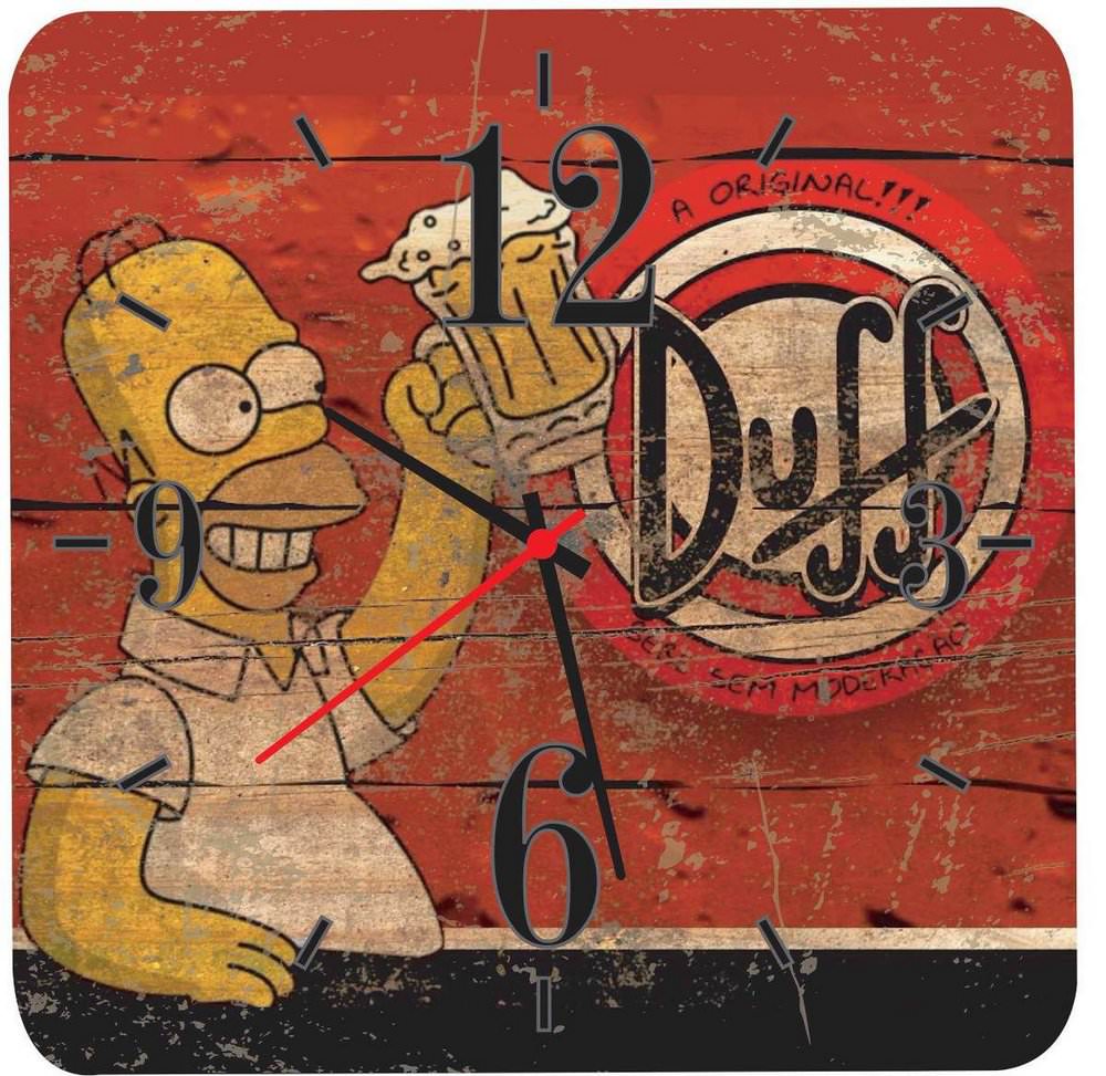 Relógio De Parede Em Madeira Mdf Cerveja Duff Simpsons