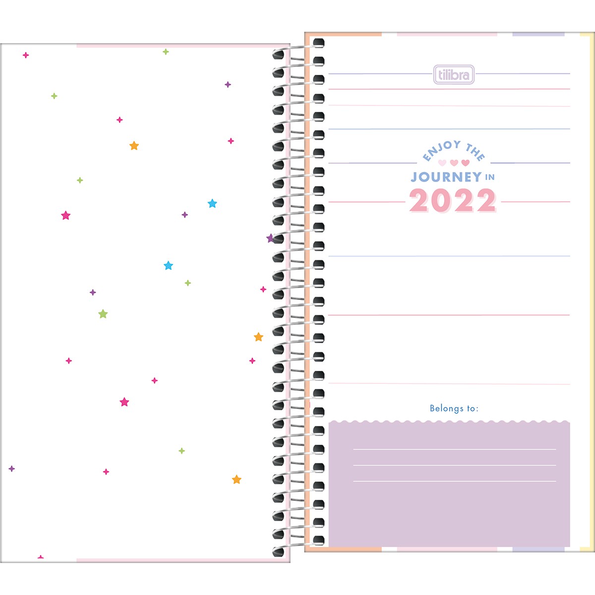 Agenda Espiral Semanal  Happy 2022 - Rosa
