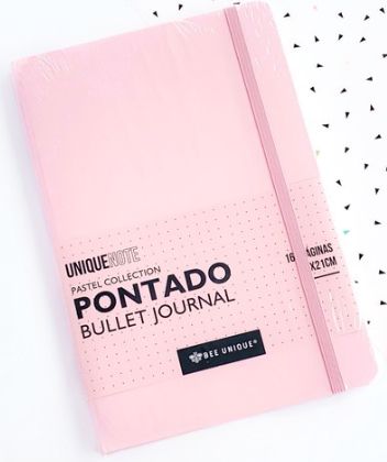Caderneta Pontada 160 páginas  Rosa pastel
