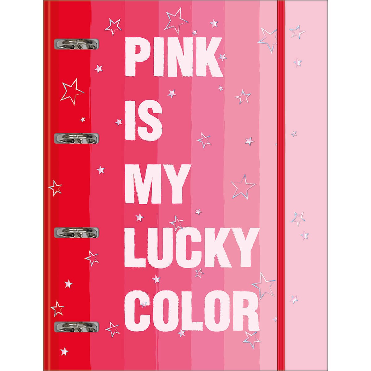 Caderno Argolado Cartonado Universitário com Elástico Love Pink 80 Folhas