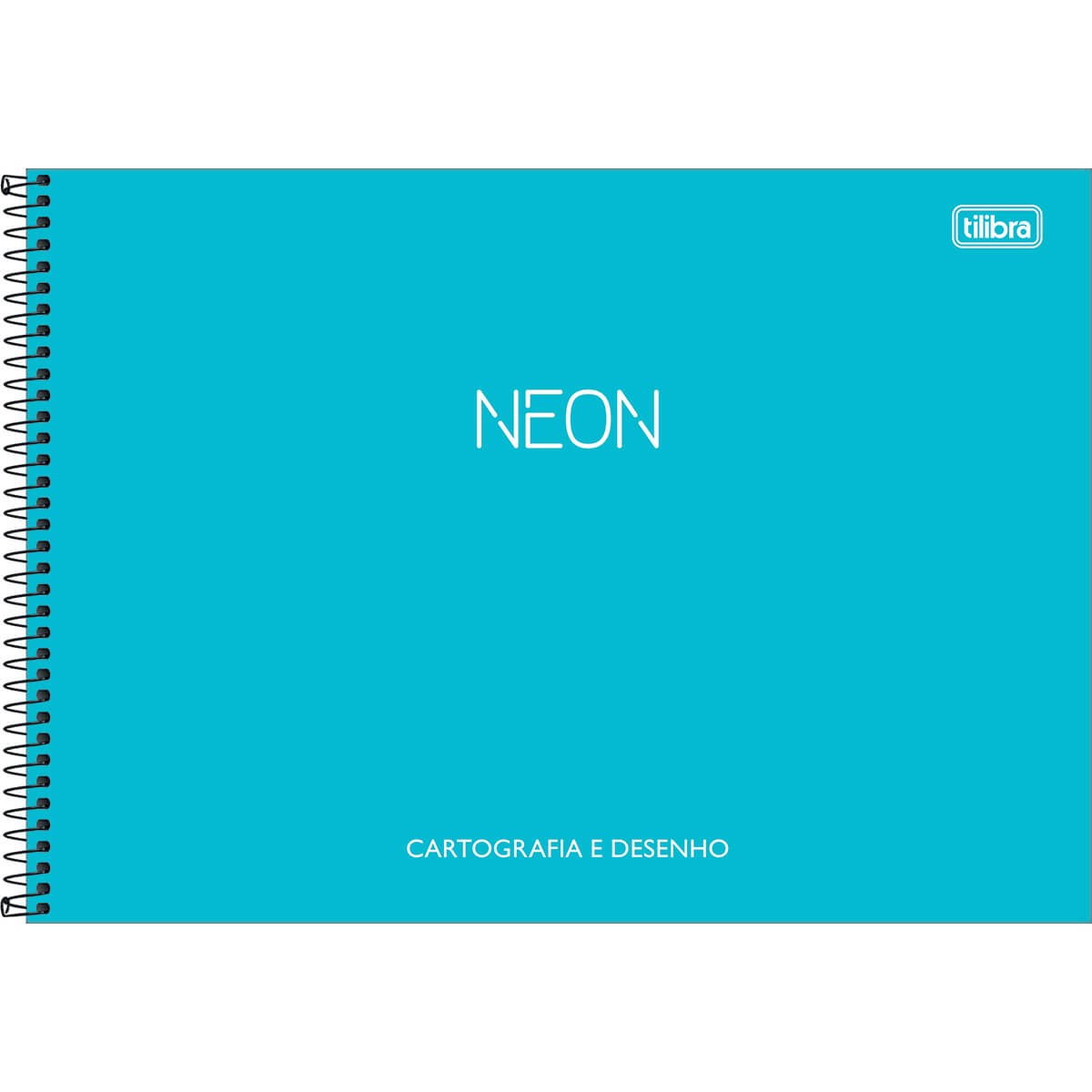 Caderno de Cartografia e Desenho Espiral Capa Plástica Neon  80 Folhas