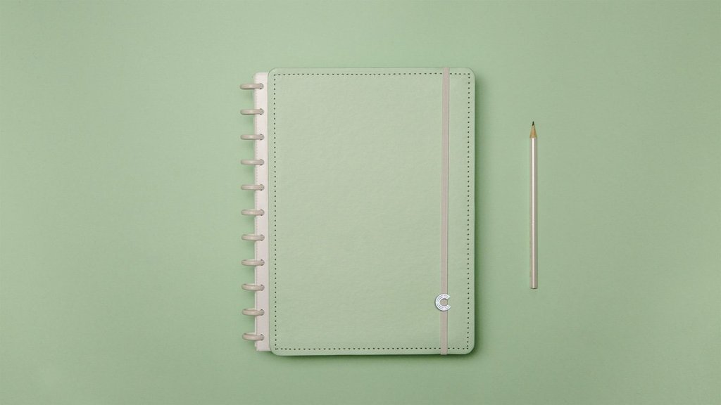 Caderno Inteligente Verde Pastel Grande