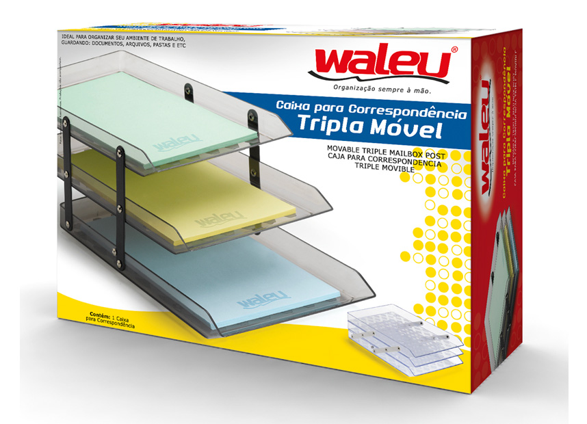 Caixa para correspondência cristal tripla móvel fumê - Waleu