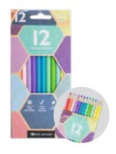 Lápis de Cor pastel com 12 Lápis ( 12 cores ) - BU
