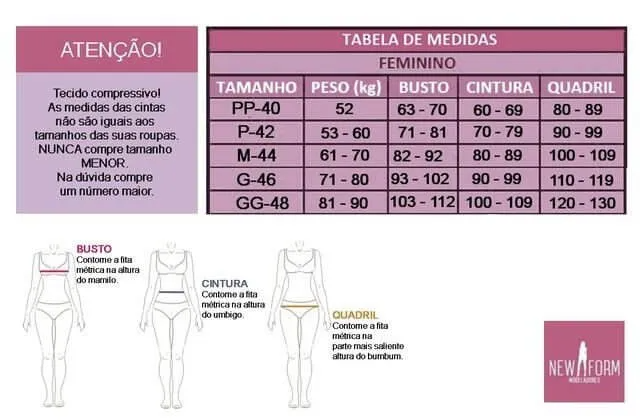 Cinta Pos Cirurgica com Alça Larga New Form 60605