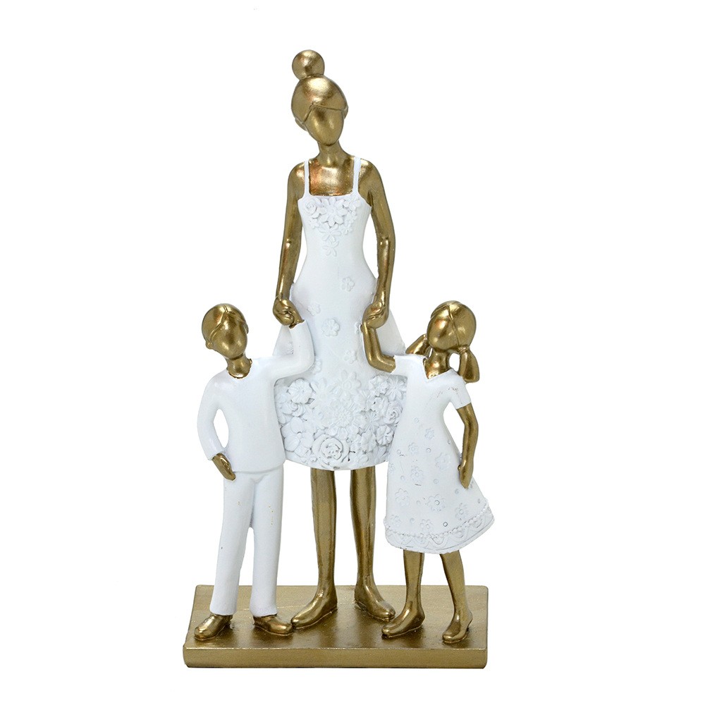 Estatueta decorativa resina mãe e filhos 257-142 Mabruk