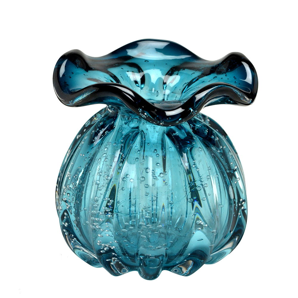 Vaso decorativo vidro azul 513-027 Mabruk