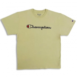 Camiseta Champion Script Logo Contour Khaki