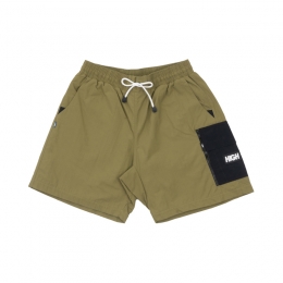 Shorts High Colored Zipped Cargo Bege
