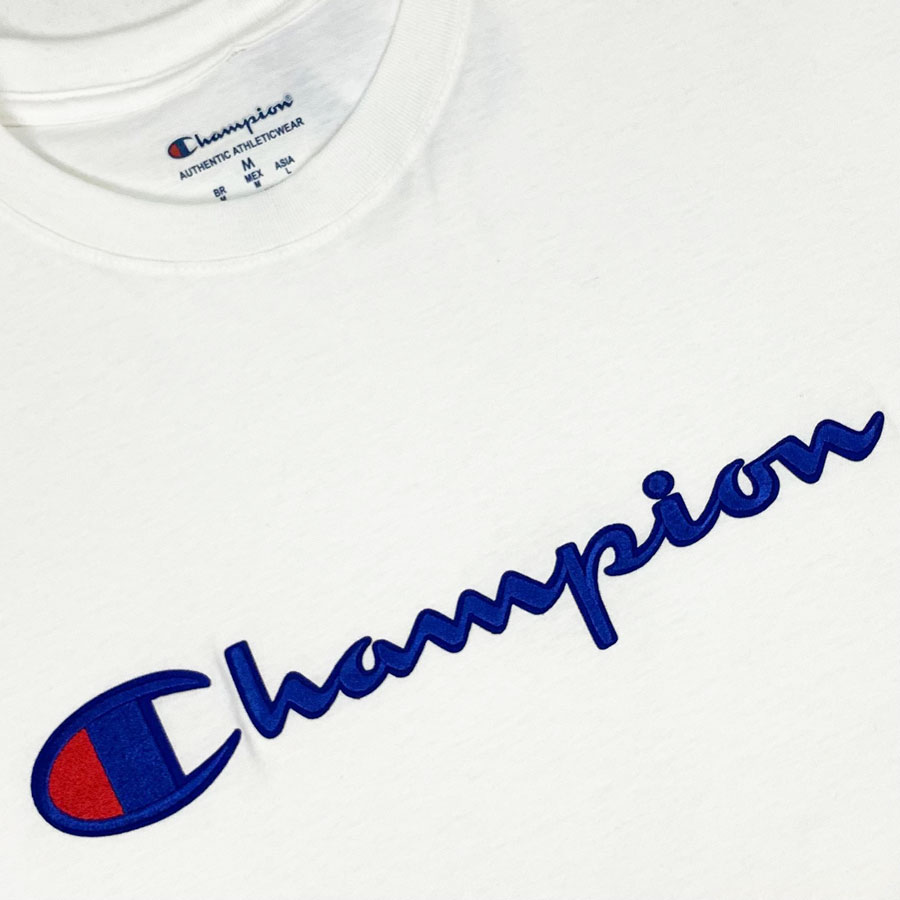 Camiseta Champion Embroidery Logo Script Branco