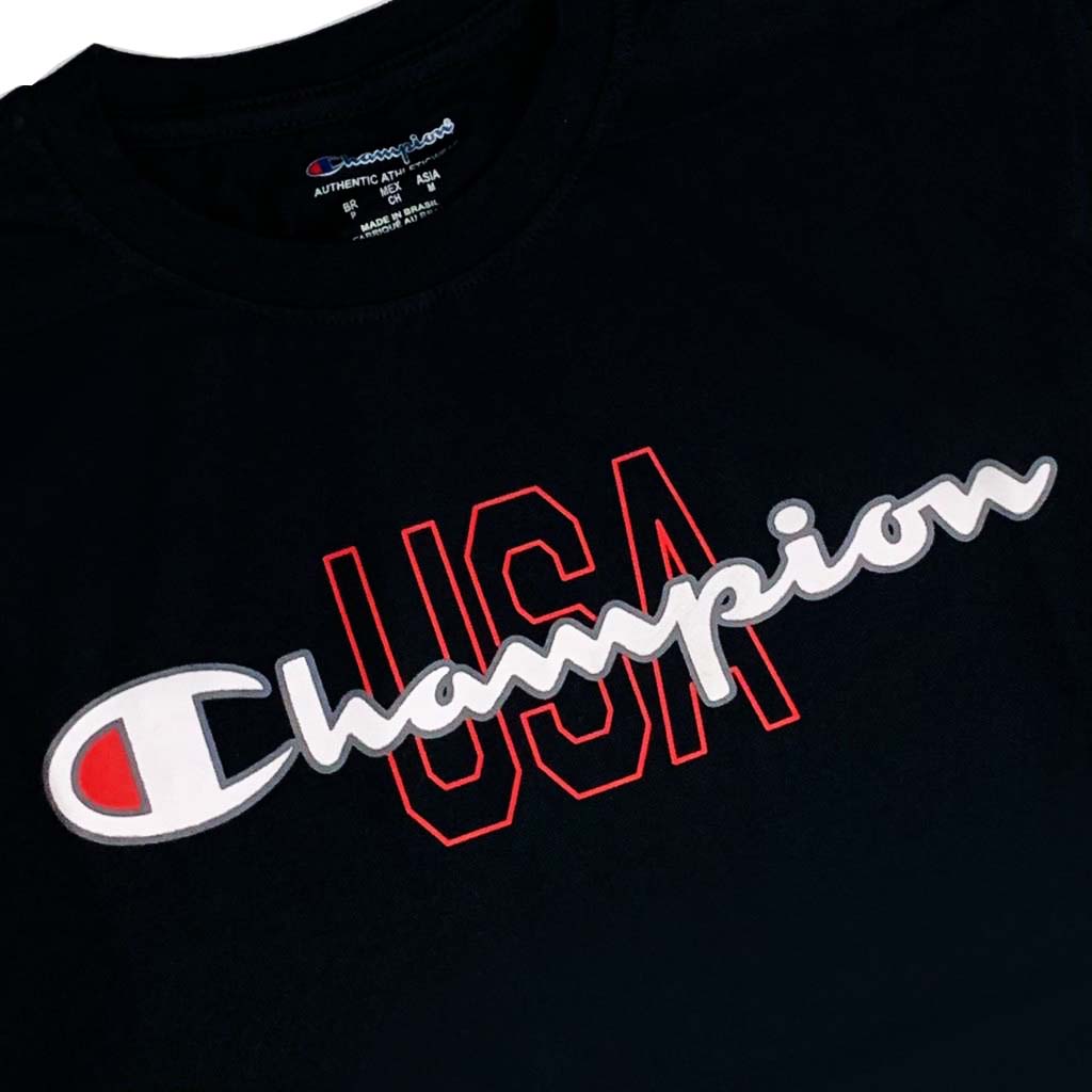 Camiseta Champion Script Logo USA Black