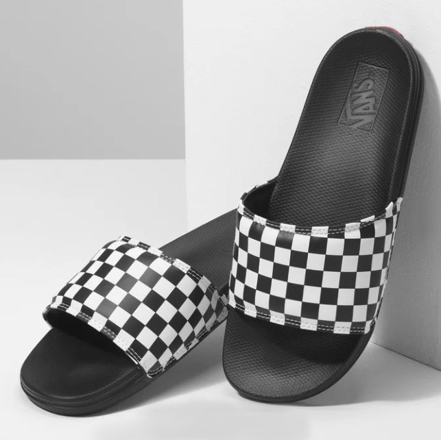 Chinelo Vans Slide On La Costa Checkerboard Black White
