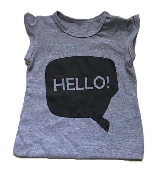 T-Shirt Hello -Cinza