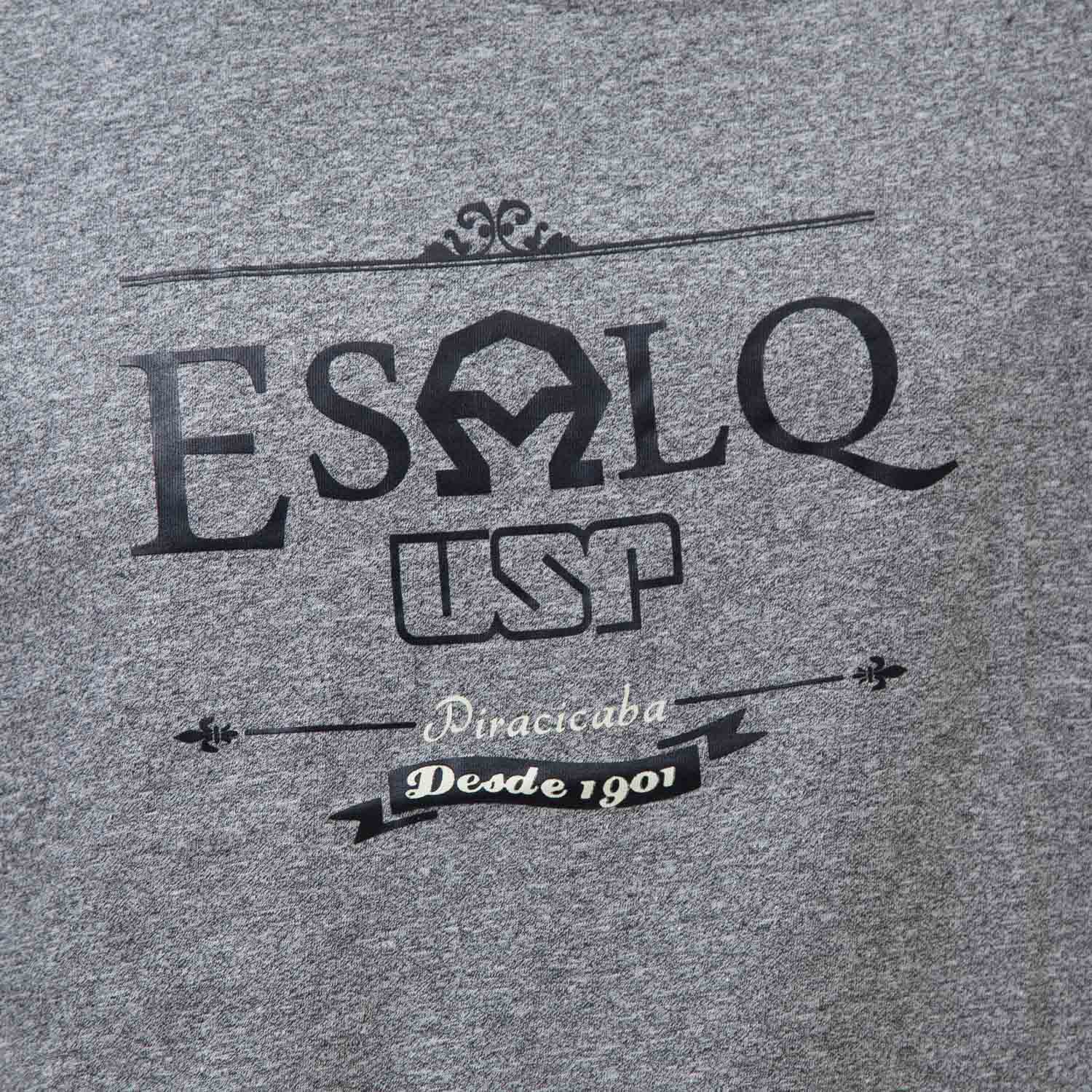 Camiseta clássica cinza e preta ESALQ 1901