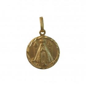 Pingente de Ouro 18k Medalha redonda Nossa Senhora Aparecida