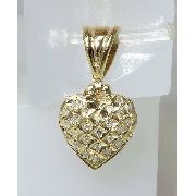 Pingente Ouro 18k750 Coração Diamantes P139