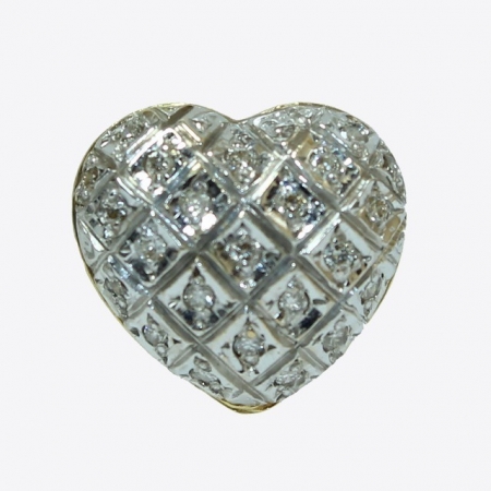 Pingente De Ouro 18k750 Diamantes Coração P862
