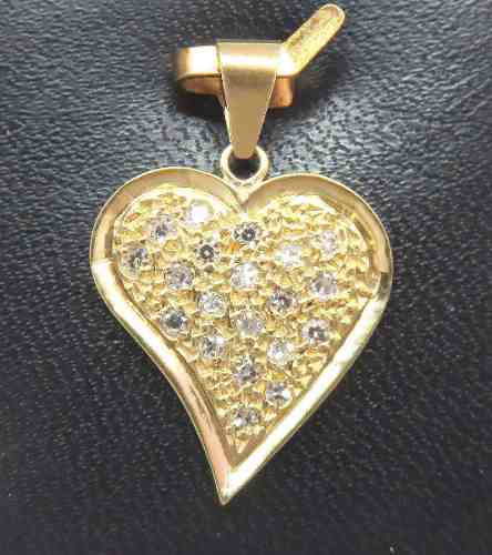 Pingente De Ouro 18k750 Coração Diamantes P192