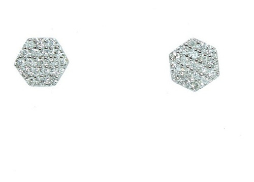 Brincos De Ouro Branco 18k750 Diamantes B1028